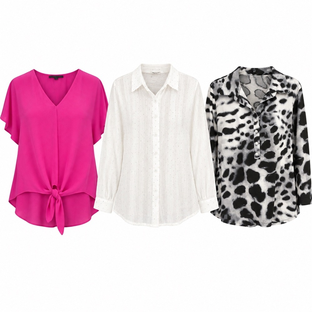 3 Pc Cynthia Steele /mixed Women's Large Blouse Lot Business Casual Work Tops